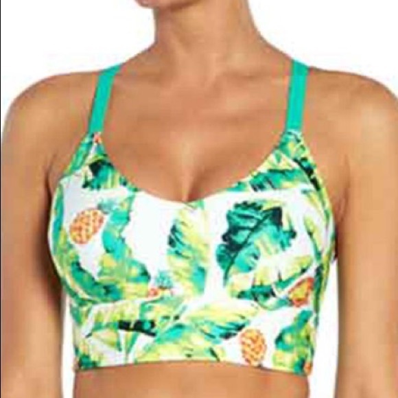 NWT Wildfox Sweat Green & Yellow Sports Bra - Picture 3 of 4